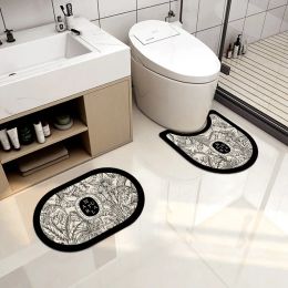 Tapis de bain de salle de bain sans glissement tapis de salle de bain en forme de service de salle de bain absorbant le tapis de toilettes de toilette