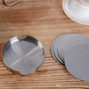 Support de tasse à café antidérapant coussin napperon 6 en 1 sous-verres ronds en acier inoxydable résistant à la chaleur tapis de table vaisselle sous-verre BC BH1126