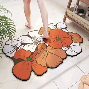 Tapis de salle de bain en diatomées antidérapants, absorbant l'eau, tapis de salle de bain, toilettes, baignoire de douche, tapis de porte à séchage rapide, tapis de bain lavable 240312