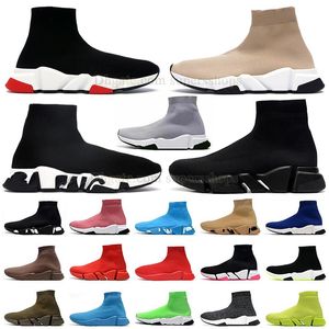 Antislip gebreide enkellaarzen ontwerper sok schoenen heren dames sneakers triple zwart wit vintage beige groen volt rood bodem platforms trainer paris wggs dhgate laarsjes