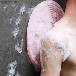 Tapis antidérapant Silicone Bath Body Brush Body Scrubber Silicone Rub Back Rub Sole Exfolier Pied Brosse Salle De Bains Ventouse L230704