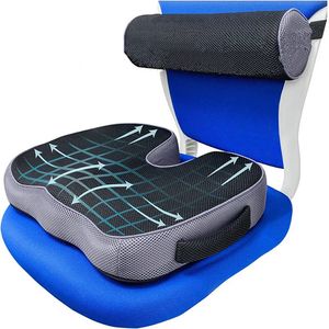 Coussin de siège en mousse à mémoire de forme antidérapant pour les maux de dos Coccyx orthopédique voiture chaise de bureau soutien en fauteuil roulant soulagement de la sciatique du coccyx 231228