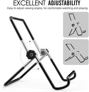 Antislip Roterende Opvouwbare Tablet Stand Verstelbare Draagbare Metalen Houder Cradle