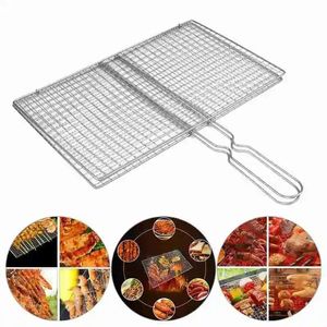 Fish Poisson Grillon Panage en métal Gandage Barbecue Tool à viande Bacon Grill Net extérieur BBQ Rack Accessoires