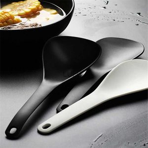 Cuillère à riz en plastique antiadhésive Cuiseur à riz Cuisson longue Spatule à riz Scoop Cuillère à soupe blanche noire Ustensile de cuisine Outils de vaisselle HKD230810