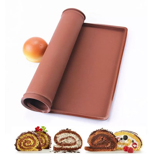 Tapis de cuisson antiadhésif en Silicone, bricolage, Macaron, pain, gâteau, pâtisserie, Dessert, outils de fabrication, four, rouleau suisse, ustensiles de cuisson 0616