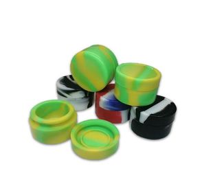 Pots en silicone antiadhésifs de forme ronde 22ML 55mmX28mm Dab Wax Vaporizer Oil Silicones Container In