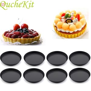 Non-stick tart quiche flan pan mallen gebak cake pizza verwijderbare losse bodem ronde brood crème fondant dessert bakvormen gereedschap