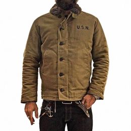 non STOCK Kaki N-1 Deck Jacket Vintage USN Uniforme militaire pour hommes N1 G5uW #