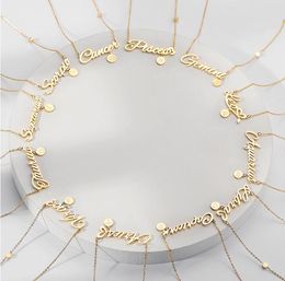 Bijoux en or non ternis, colliers avec pendentif 12 constellations, en acier inoxydable, signe du zodiaque, breloque en Zircon, collier avec lettres, 652