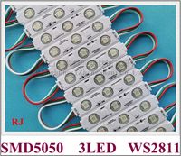 WS 2811 Injection de module LED Lumi￨re pour les lettres de signes ￩crans SMD 5050 RVB DC12V 3 LED 0.72W WS2811 75 mm x 15 mm