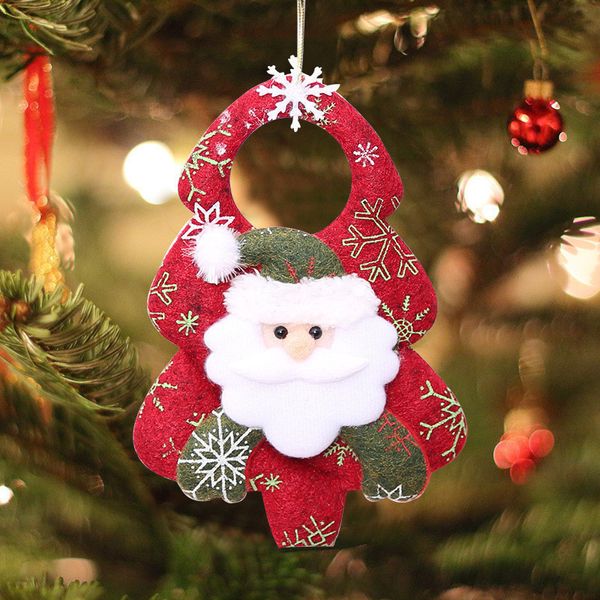 Tela No tejida Muñeca Árbol de Navidad Colgantes Elk Santa Claus Muñeco de nieve Oso Ornamento Navidad Navidad árbol Puerta Colgante Pendan al Por Mayor