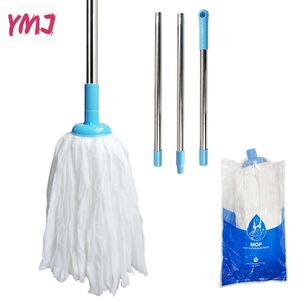 Niet-geweven mops roestvrijstalen handvat handmatig uitdroging cirkelvormige keuken huishouden reiniging vloer gereedschap 240418