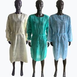 Vêtements de protection non tissés Robes d'isolation jetables Vêtements Costume Robes de protection en plein air Cuisine Tabliers anti-poussière SHIP BY SEA