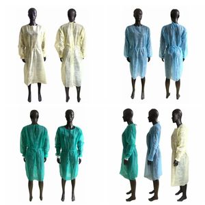 Vêtements de protection non tissés Robes d'isolement jetables Suit anti-poussière respirante extérieurs arcaux jetables en gros en gros