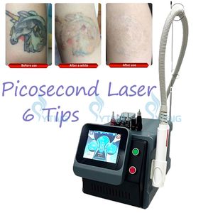 N non invasif Q commuté PicoseCond Laser Eyeliner Tatouage Retrait des sourcils Tattoo Washing Pigmentation Freckle Treatment Machine avec 6 conseils