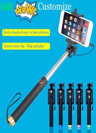 Stick à selfie câblé à distance non glisser avec le monopode de téléphone extensible portable Button Portable Selfpole pour iPhone Android Samsung1952252