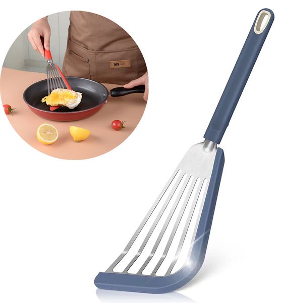 Spatule à poisson antiadhésive en silicone pour ustensiles de cuisine antiadhésifs, ustensiles de cuisine sans BPA résistants à la chaleur pour poisson, œufs, crêpes