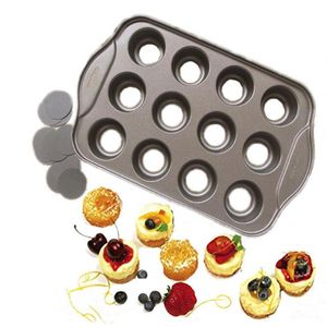 Mini Cheesecake Pan met anti-aanbaklaag, 12 kopjes, verwijderbare metalen ronde taart, Cupcake Muffin Ovenvorm, mal voor bakken, bakvormen, dessertgereedschap T2328F