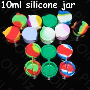 NonStick Wax Containers 10 ML Siliconen Box Big Can Silicon Container Kleurrijke Non-Stick Opslag Jar Oil DAB RIGS