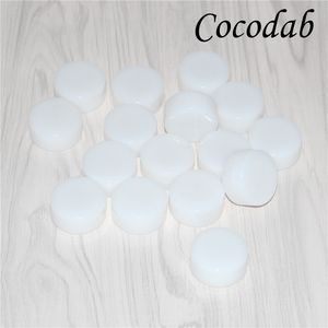 Récipients de cire blanche antiadhésive boîte en silicone 3ml récipient en silicone pots de qualité alimentaire dab outil pot de stockage support d'huile pour bang approuvé par la FDA