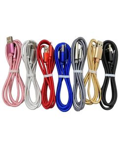 NOODLE TRAIDED TYPE C Câble micro Micro USB Chargeur Données Charge 1M 2M 3M 6ft 10ft Tissu tissé du cordon pour Samsung Mobile Phone Xiao5544579