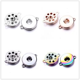 Metal 18MM Ginger Snap Button Base colgante encantos para DIY Snaps collar pulsera joyería accesorio