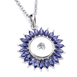 Noosa strass tournesol 18mm bouton pression collier couleur argent lien chaîne colliers pour femmes gingembre boutons pression bijoux D080