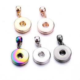 Argent or métal 18MM gingembre bouton pression Base pendentif breloques pour bricolage boutons pression collier Bracelet bijoux accessoire