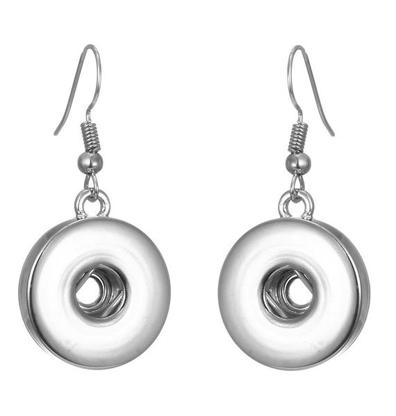 Noosa Snap Button Drop Boucles d'oreilles Snap Ear Jewelry fit 12mm 18mm Snap Buttons Simple Boucles d'oreilles Femmes