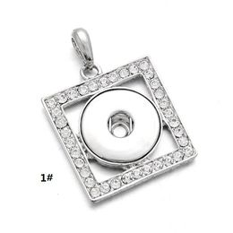 Noossa Snap Button Ketting Vierkante Hartvormige met Crystal Full CZ Diamond Hanger Mode-sieraden te koop