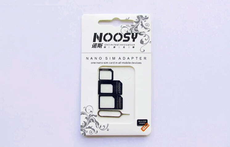 Noosy Nano SIM / Micro SIM / Standard SIM Card Converter Nano SIM-adapter för alla smarta telefonenheter