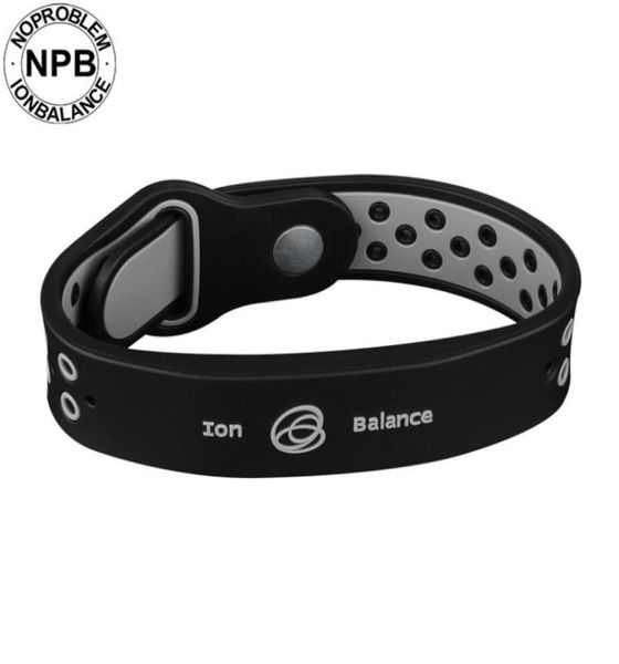 Noproble Bio Health Benifits Ion Balance Power Thérapie Silicone Sports Choker Tourmaline Germanium Bracelet de bracelet Y2001073004962