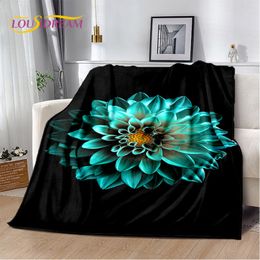 Nordic 3D Daisy Flower Soft Pluxe Blanket, Flannel Blanket Throw Couverture pour le salon Chambre de lit SOPA