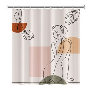 Nordic Abstract Art Mid Century Shower Curtain Polyester Tabill