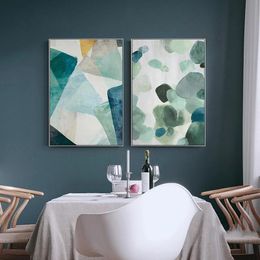 Nordic Abstract Modern Green Marble Texture Backgroud Poster Prints Canvas Painting Wall Art Pictures para la sala de estar Decoración del hogar Sin marco