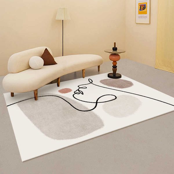 Alfombras de arte nórdico para sala de estar, decoración del hogar lavable, alfombra rectangular para baño, alfombrilla antideslizante para suelo, alfombras de felpa suave para dormitorio 210928