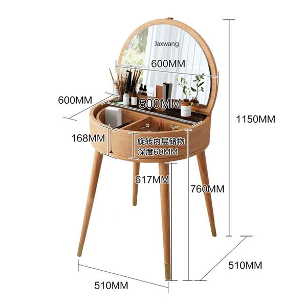 Tocador de dormitorio nórdico minimalista tocador simple apartamento pequeño dormitorio de madera maciza