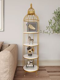 Nordic Bird Cage Rack Flower Room Sala de la sala Corriente de la esquina Almacenamiento Multicapas Cosméticos Tienda de la ventana Muebles