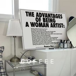 Nordic Black and White Quotes Light Luxury Monologue Féminisme Wall Art toile Peinture Affiches Pictur pour le café Home Decor