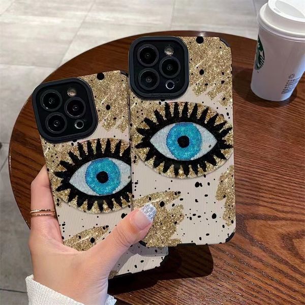 Nordic Blue Eyes Pattern Creative Pintter Phone Case pour iPhone 15 14 13 11 12 Pro Max 7 8 Plus X XS MAX XR APPORT DE COUVERTURE SOIL