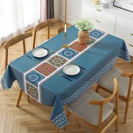 Manteles rectangulares con estampado bohemio nórdico para decoración de mesa y fiesta, cubierta impermeable de tela Oxford para mesas de comedor, Manteles 240131