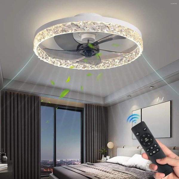 Ventilateur de plafond nordique Led, éclairage moderne à intensité variable, avec télécommande, lampe à fréquence Variable pour salon