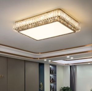 Plafonniers nordiques lustres en cristal lampe à LED rectangulaire pour salon salle à manger enfants chambre éclairage moderne lampara techo