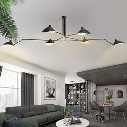 Lustre nordique personnalité créative moderne duplex bâtiment salon salle à manger art industriel vent chandelier3087