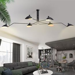 Lustre nordique personnalité créative moderne duplex bâtiment salon salle à manger art industriel vent chandelier215k