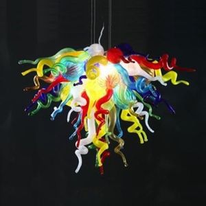 Nordic gekleurde kunst glazen kroonluchters lamp creatieve LED handgeblazen moderne hanglamp voor woonkamer 24 inch