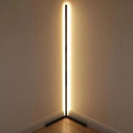 Lampadaire d'angle nordique moderne Simple lumière LED pour salon chambre atmosphère debout éclairage intérieur décor Lamps277e