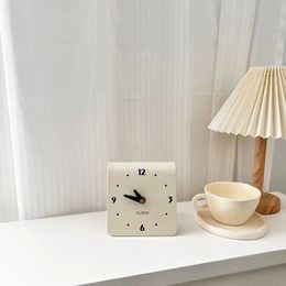 Reloj de mesa de color crema nórdico, reloj despertador vintage, reloj silencioso para mesita de noche, reloj de péndulo creativo para sala de estar, decoración del hogar de mesa 231220