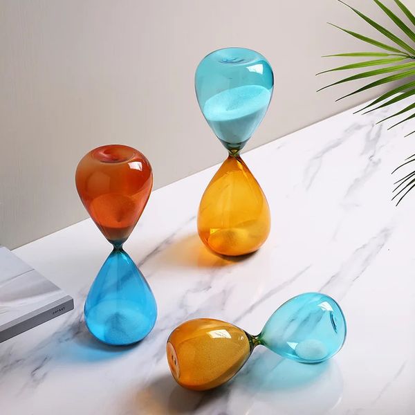 Nordic Creative Dual Color Water Drop Sherglass 153060 Minute Timer Salon Study Modern Home Exquis Decoration Cadeaux 240329
